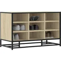 vidaXL Schoenenbank 84x40x53,5 cm bewerkt hout en metaal sonoma eiken