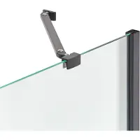 Beliani TUAPI - Douchescherm - Zwart - 140 x 120 cm - Veiligheidsglas
