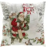 Unique living Kerstkussen Filip Wit / Rood 45 X 45 X 10 Cm