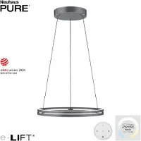 Paul Neuhaus Strakke hanglamp Pure E-Loop grijs Ø 70cm