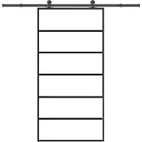 vidaXL Schuifdeur met beslagset 102x205 cm aluminium en ESG-glas
