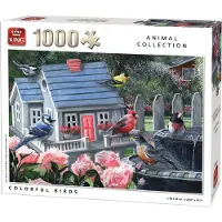 King Puzzel 1000 Stukjes - Colorful Birds - Legpuzzel (68 x 49 cm) - Kleurrijke Vogels