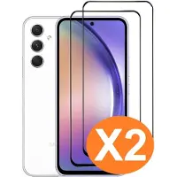 Ntech Full Cover Screenprotector geschikt voor Samsung Galaxy A35 5G Zwart 2pack | Volledige Beschermglas Tempered Glass | Samsung Galaxy A35 5G Screenprotector