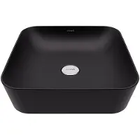 Boss & Wessing Opbouw wastafel bws juno 40x40 cm keramiek zwart
