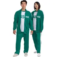 Smiffys Smiffy's - Pak - Netflix Squid Game Player 456 Seong Gi Hun Kostuum - Groen, Wit / Beige - Large / XL - Carnavalskleding - Verkleedkleding