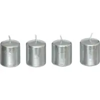 Atmosphera Set van 4 satijnen kaarsen, 4 x 4,5 cm