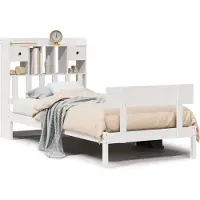 vidaXL Bed met boekenkast zonder matras grenenhout wit 90x200 cm