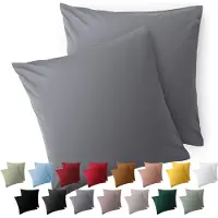 Blumtal Kussensloop Microvezel Kussenhoes 40 x 40 cm - Grijs - Met Rits - Set van 2