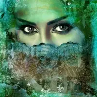 Safaary Arabisch schilderij Beautiful Lina Turquoise