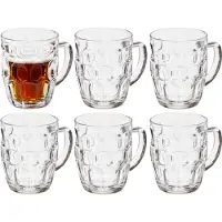 Vivalto Bierglazen - Bierpullen - transparant glas - 6x stuks - 520 ml - Cadeau - Vaderdag