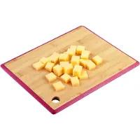 Kesper Snijplank - 27 x 19 cm - bamboe hout - rode rand - luxe versie