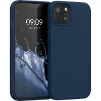 Kwmobile telefoonhoesje geschikt voor Apple iPhone 13 - Hoesje met siliconen coating - Smartphone case in donkerblauw