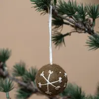Sjaal met Verhaal Kerstbal Vilt Rond - Gingerbread Small - 5cm - Fairtrade