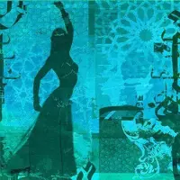Safaary Arabische Schilderij Buikdanseres Blauw
