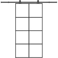 vidaXL Schuifdeur met beslag 102,5x205 cm ESG-glas en aluminium