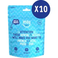 Imby Dental Sticks Hondensnacks - 10 X 100 gr - Hondensnoepjes met munt en peterselie - kauwstaafjes Hond - Kauwsnacks voor hond - Hypoallergeen - 1kg