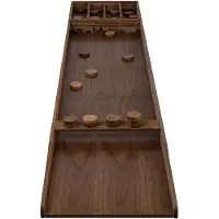 Longfield Games Longfield wedstrijd sjoelbak hoogwaardig walnoot hout 200 cm 30 walnoot houten sjoelschijven