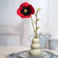 Sjaal met Verhaal Bloem Vilt - Klaproos Rood Poppy - 40cm - Fairtrade Sjaalmetverhaal