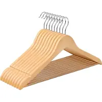Mazazu MIRA Home - Kledinghangers - Kleerhangers - Set van 10 - Hout - 44.5x23x1.2