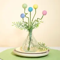 Sjaal met Verhaal Bloemen Vilt - Craspedia Pasteltinten - 30cm - 5 Stuks - Fairtrade Sjaalmetverhaal