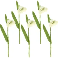 Sjaal met Verhaal Bloemen Vilt - Sneeuwklokjes Wit - Set 5 stuks - 25cm - Fairtrade Sjaalmetverhaal