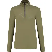 Kou Sportswear Skipully Heren Mountain - Olijf Groen - Midlayer Shirt Wintersport - Maat L