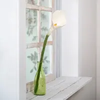 Sjaal met Verhaal Fairtrade Vilt - Bloem Calla Wit - Wit&Groen - 50cm - Homedeco