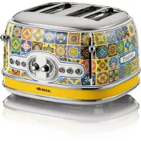 Ariete Positano 0156/OP - Italiaans design broodrooster - 4 sleuven - 1630W - 6 standen