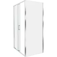 Beliani YORO - Douchecabine - Zilver - 80 x 100 x 185 cm - Veiligheidsglas