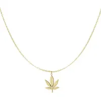 Yehwang Canna bliss ketting - Goud Kleur - - Stainless Steel - Verkleurd Niet - Waterproof - Trendy Necklace