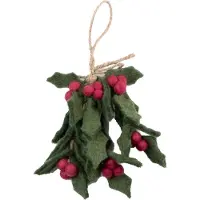 Sjaal met Verhaal Hanger Vilt Holly Berry Large - 15cm - Fairtrade