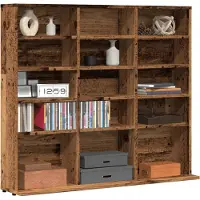 vidaXL Cd-kast 100x23x89,5 cm bewerkt hout oud houtkleurig