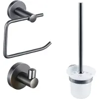 FortiFura Calvi toiletset 3-delig - PVD - geborsteld gunmetal (antraciet) SW721175 SW721173 SW721176