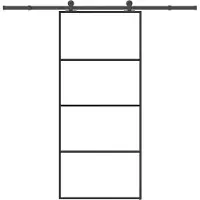 vidaXL Schuifdeur met beslag 90x205 cm ESG-glas en aluminium