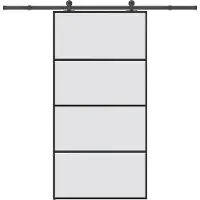 vidaXL - Schuifdeur - met - beslag - 102,5x205 - cm - ESG-glas - en - aluminium