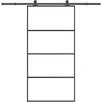 vidaXL Schuifdeur met beslag 102,5x205 cm ESG-glas en aluminium