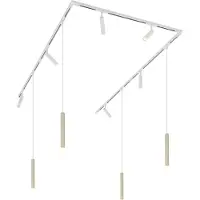 QAZQA Modern railsysteem met 6 spots en 4 hanglampen beige met wit 1-fase - Slimline Uzzy Keno