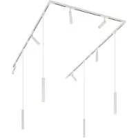 QAZQA Modern railsysteem met 6 spots en 4 hanglampen wit 1-fase - Slimline Uzzy Keno