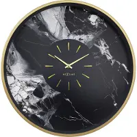 Nextime - Grote Wandklok 48cm - Stil - Goud|Zwart - Aluminium -
