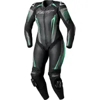 Rst TracTech Evo 5, leren pak 1st. geperforeerd vrouwen ,zwart/grijs/turquoise ,XXL