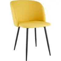 Meet by Paperflow Conferentiestoel, set van 2, B 570 x D 540 x H 810 mm, gestoffeerd, zwart frame, safraan stoffen bekleding