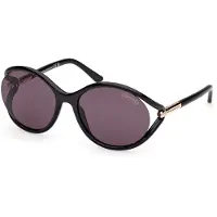 Tom Ford Dark Smoke Lens Glanzende Zwarte Zonnebril