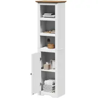 vidaXL Badkamerkast BODO 44x30x160 cm wit en bruin