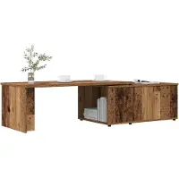 vidaXL Salontafel 150x50x35 cm bewerkt hout oud houtkleurig