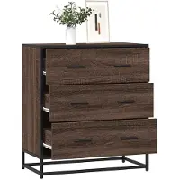 vidaXL Dressoir 68x35x76 cm bewerkt hout en metaal bruin eikenkleur
