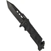 Miltec ONE HAND KNIVE / ZWART MES MET LIFE GLASBRAKER HAMMER