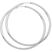 Trendjuwelier huiscollectie Creolen Ronde Buis Zilver Glanzend 2.5 mm x 60 mm