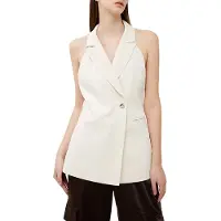 French Connection Harrie Halter Nk Waistcoat White Maat: 8 | Gilets Outlet | Dames | Beige