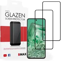 BMAX Screenprotector Google Pixel 8 - 2-pack - Gehard glas - Full Cover