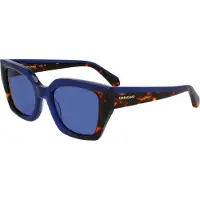 Ferragamo Zonnebril - - SF2035S - Vlinder - Acetaat - Opaline blauw/donker schildpad